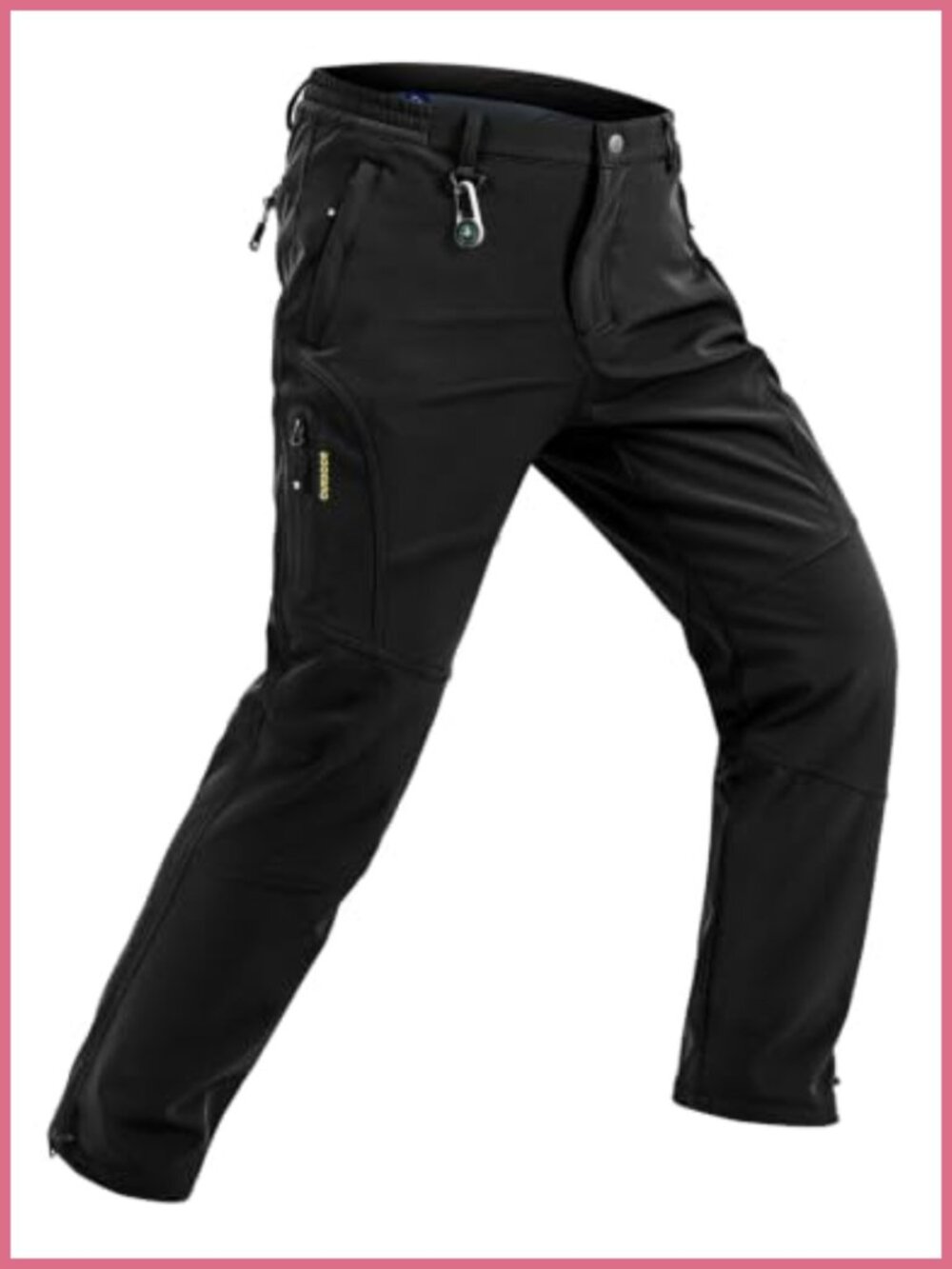 Men's Snow Pants Fleece Lined Waterproof Softshell Insulated Winter Hiking